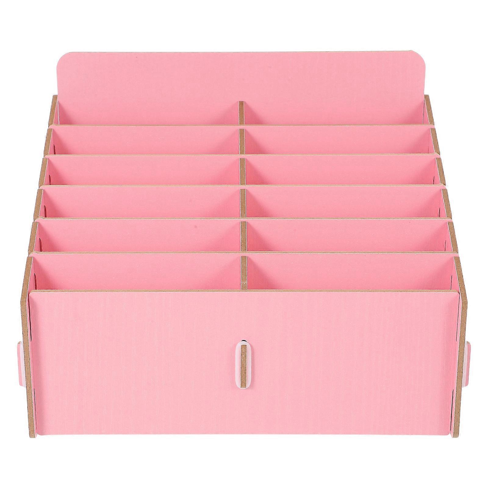Wooden Mobile Phone Storage Box With Drawers For Home Use 21.80X16.10X15.50CM 1Pack
