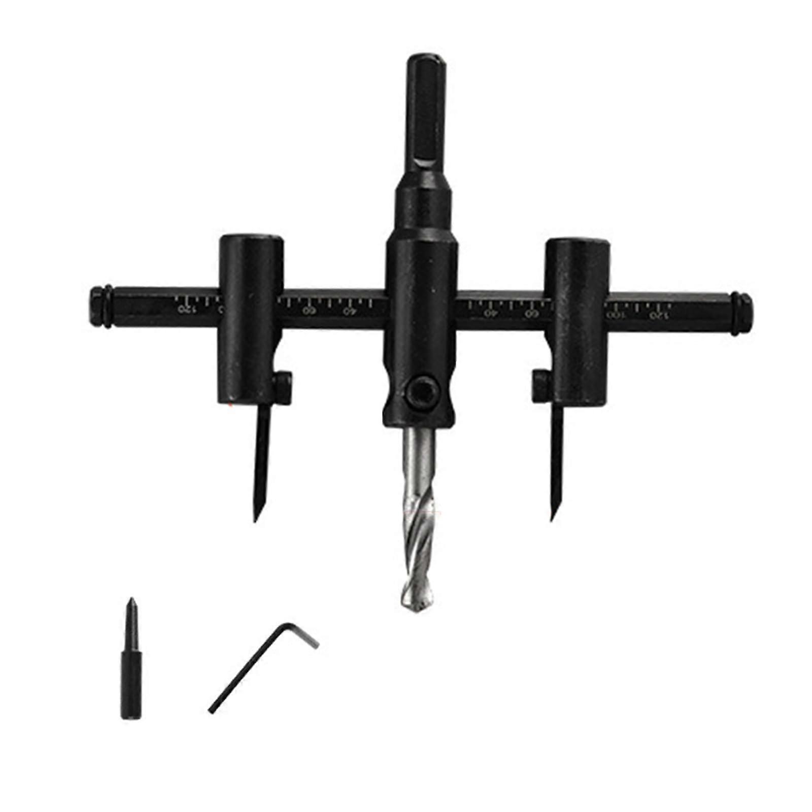 Ergonomic Adjustable Manual Hole Punch Set with Reinforced Punch for 30-300mm Openings, Easy to Use, Black F