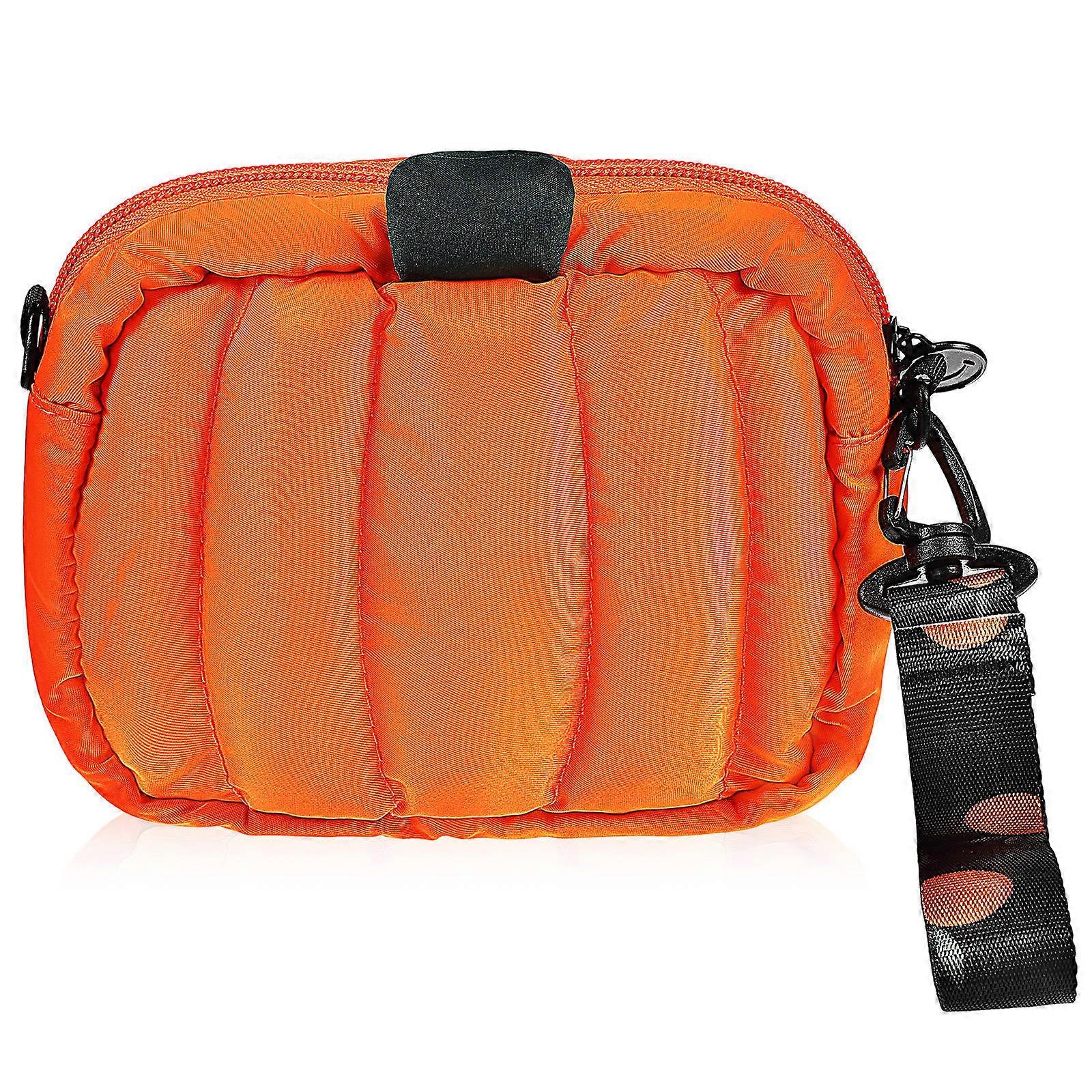 Pumpkin Shaped Purse For Ladies Everyday Use Versatile Design Orange Material 1 Pcs