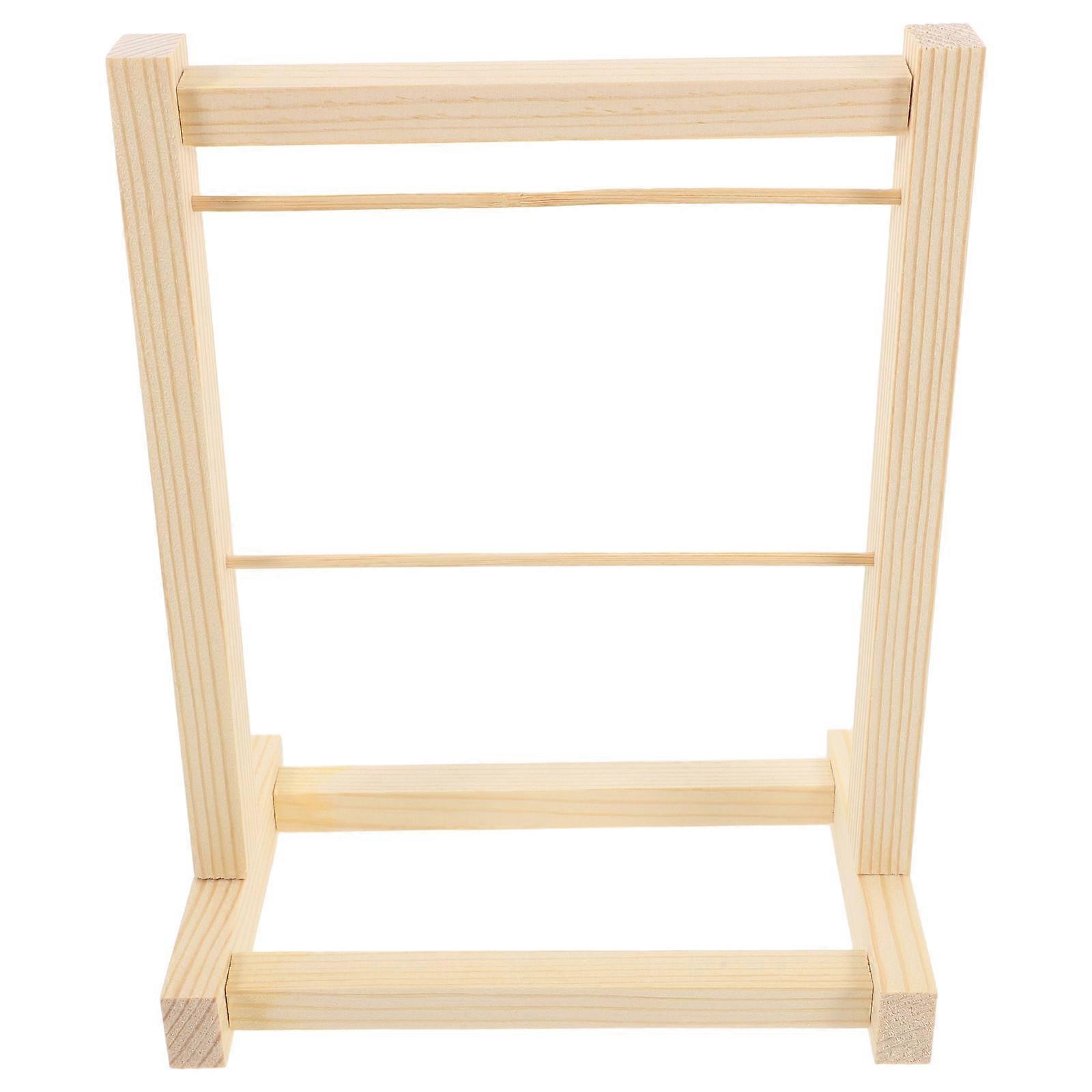 Wooden Doll Clothing Rack for Home Khaki Multifunctional Foldable and SpaceSaving Organzier 7 inch