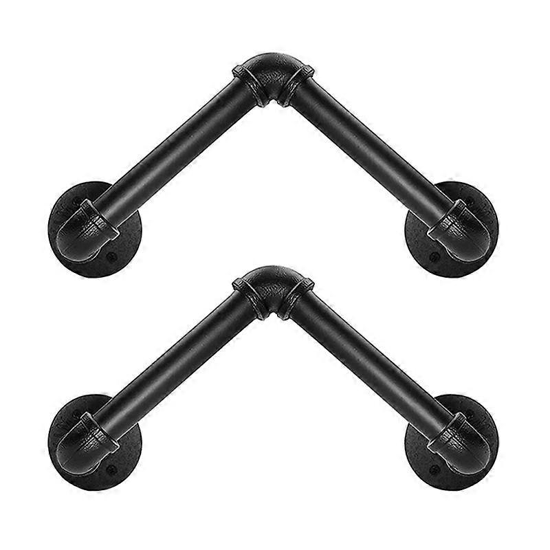 2Pcs Garden Hose Wall Mount Bracket Corrosion-Resistant and Heavy Industrial Cast Iron Pipe Yard Style Hose Hanger Organizer