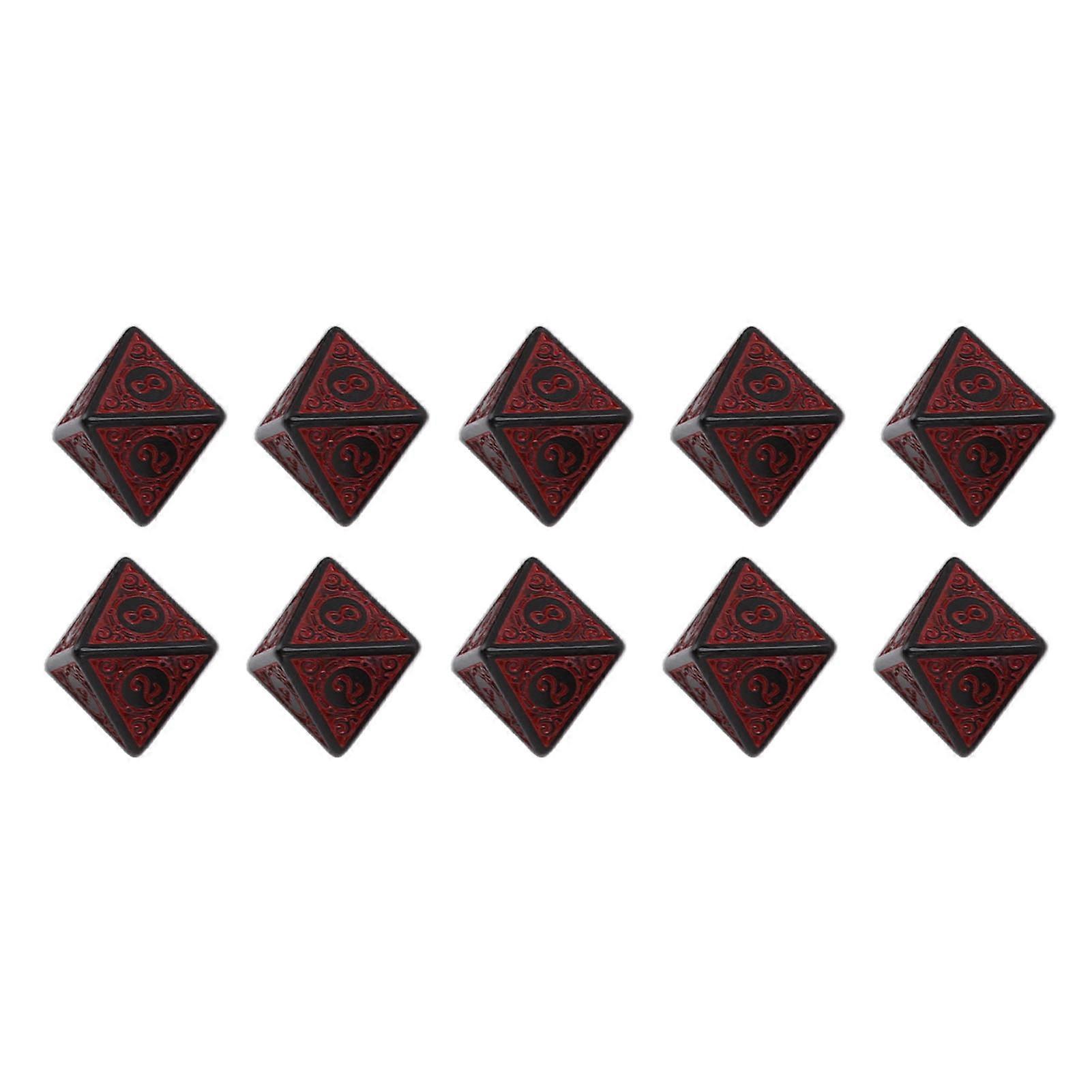 10 Pcs Polyhedral Dice Acrylic Table Game Dice Multipurpose for Board Role Playing Games 8 Side
