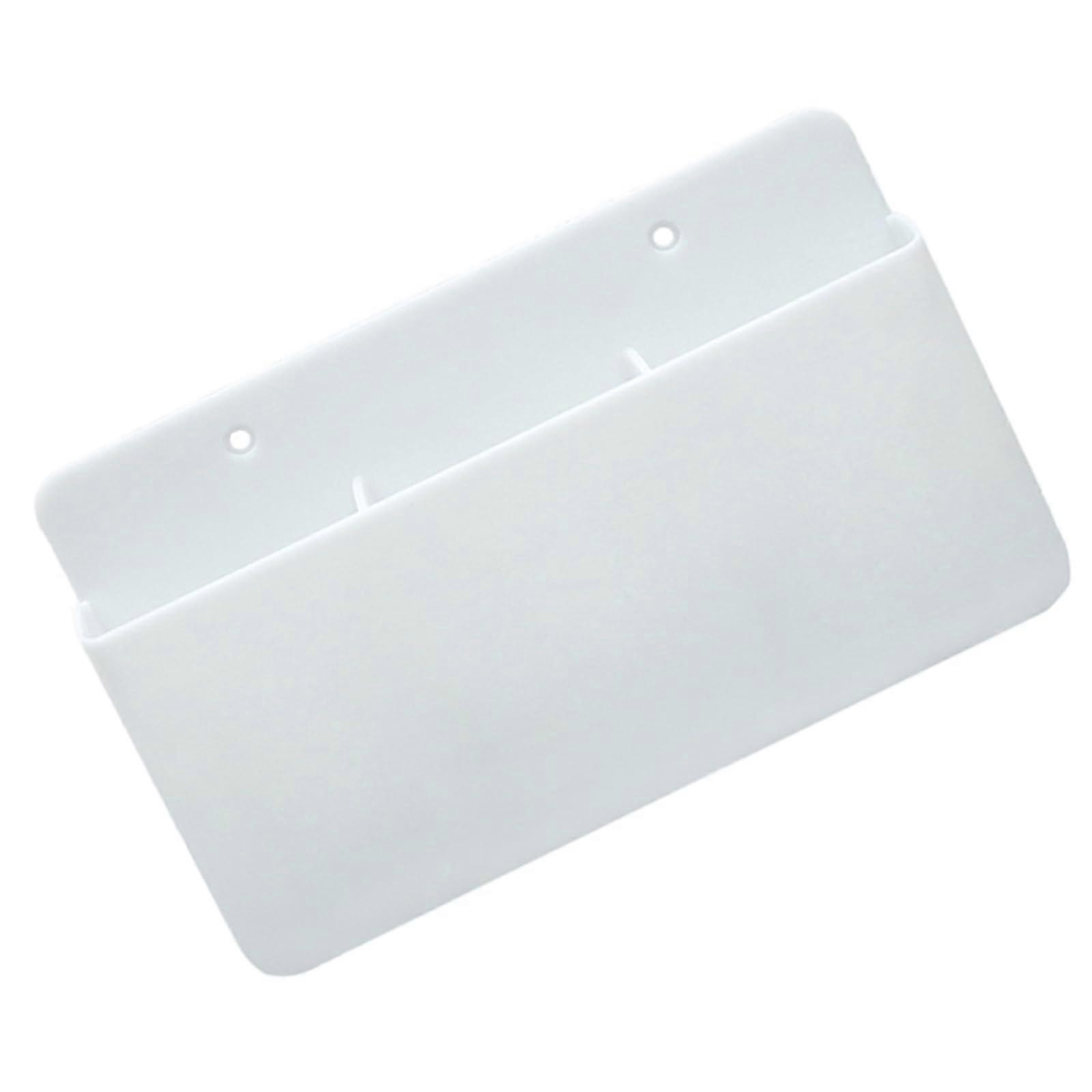 Plastic Remote Control Holder Wall Mount Storage Rack - White, Adjustable Divider Shelf, Living Room, Kitchen, Office