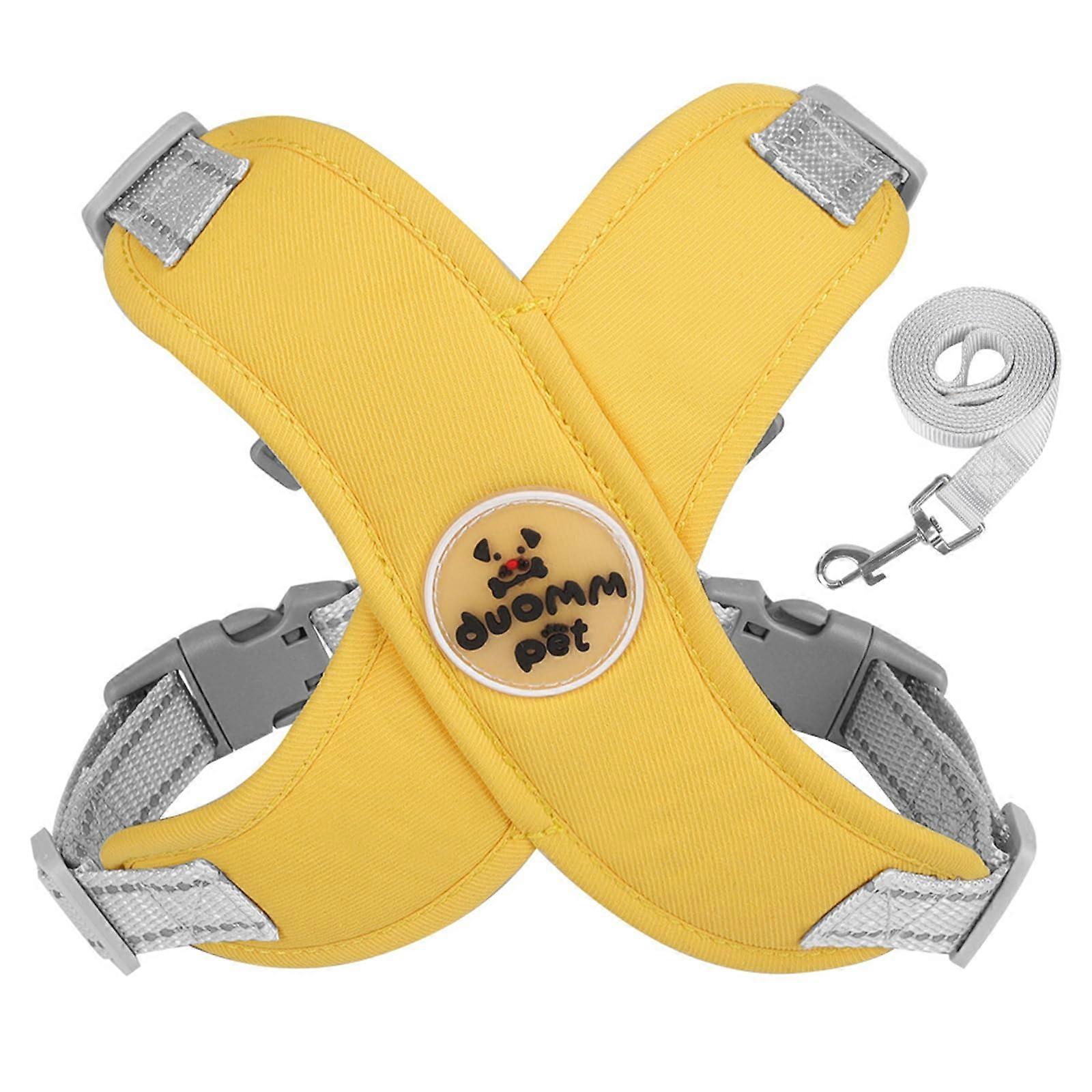 Dog harness with solid metal Dring for small dogs, reflective harness with leash Ref: 2392