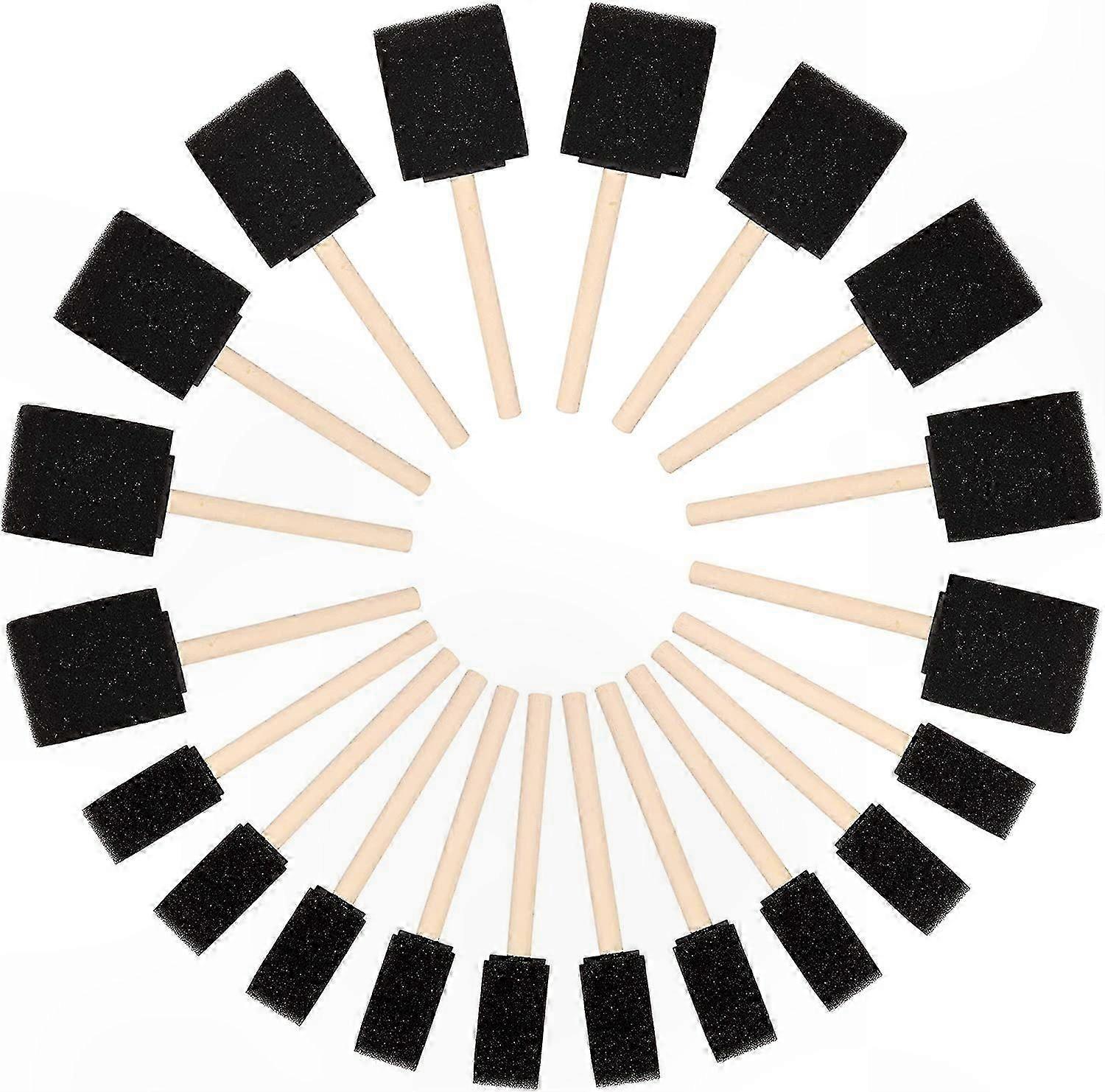 20-Pack Paint Brushes with Wooden Handles - Two Sizes - Ideal for Acrylic, Oil, and Varnish Applications