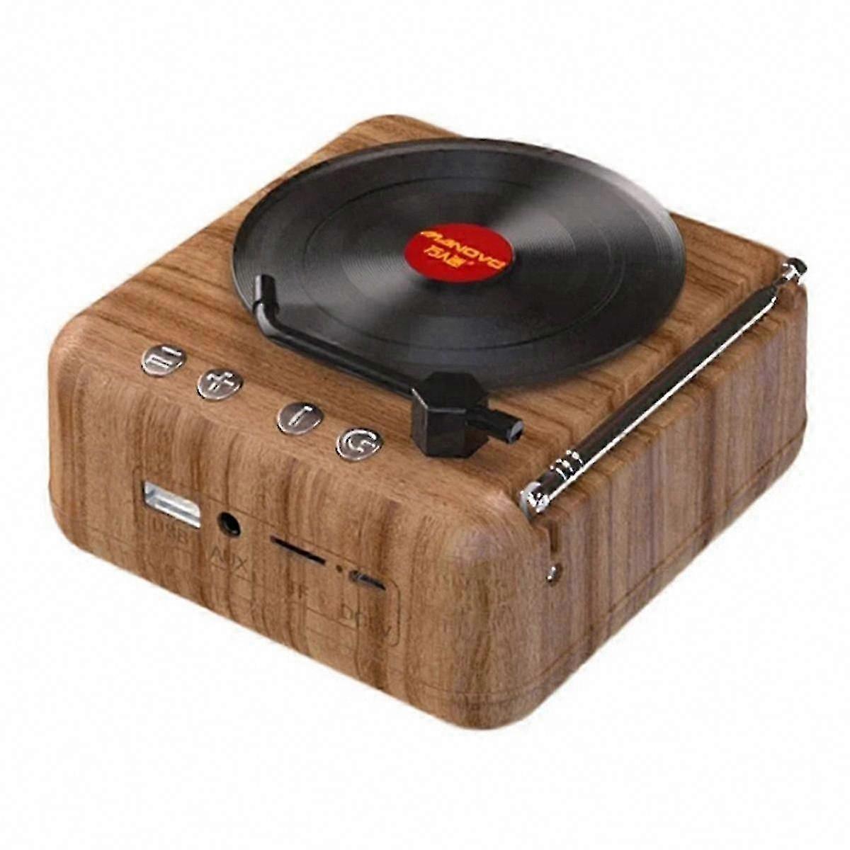 MANOVO Vinyl Record Player with Bluetooth 5.0, USB, TF Card & U Disk Support - Retro Portable Speaker