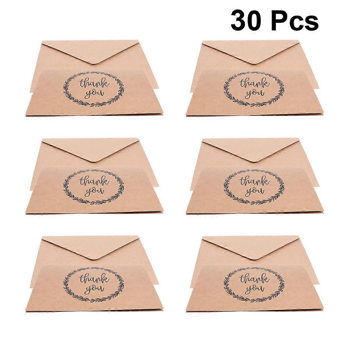Kraft Paper Envelopes with Writing Paper for Storaging Cards Invitations in Khaki Color 30pcs