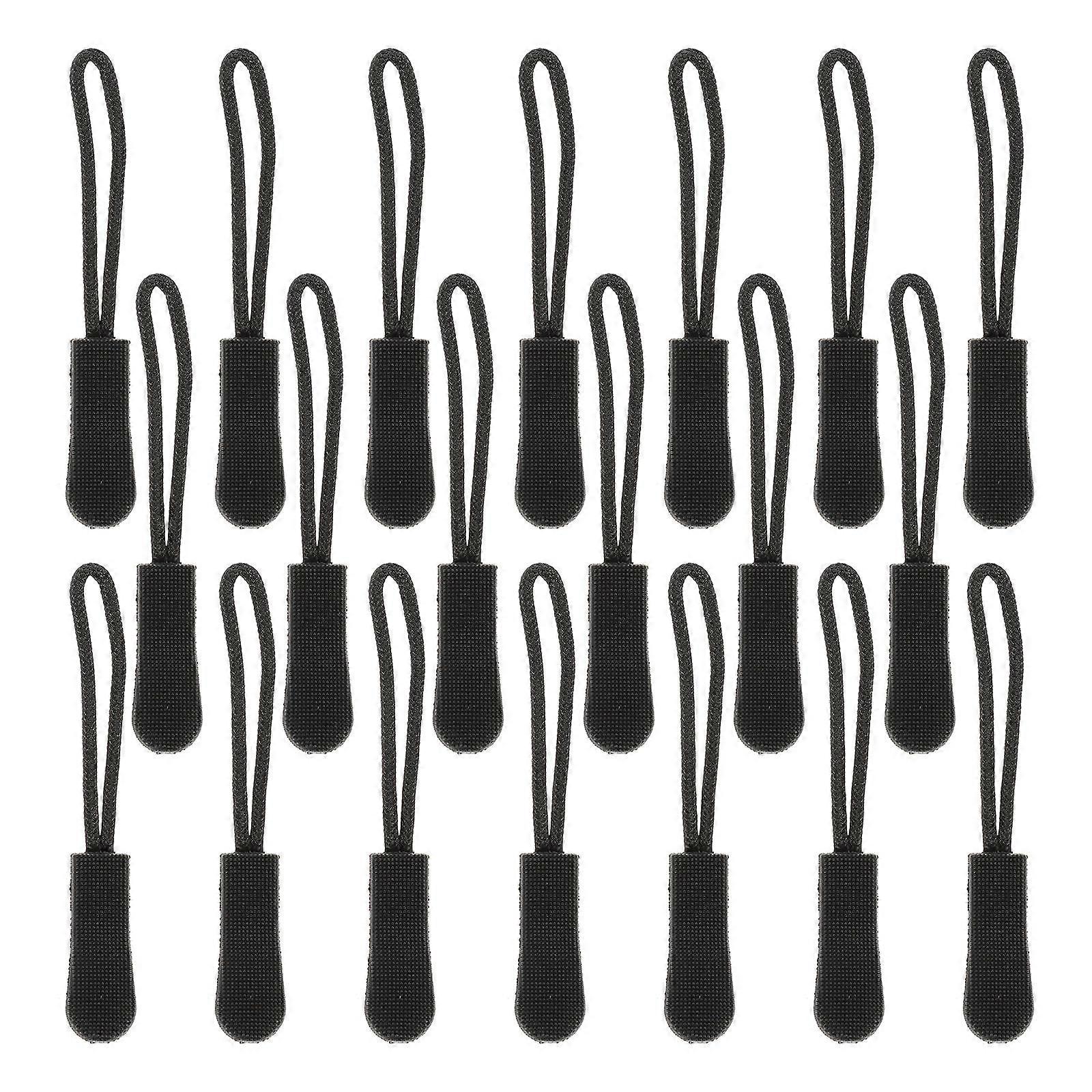 Black TPU Zipper Pull Replacement for Clothing Use Smooth and Durable 50 Pieces