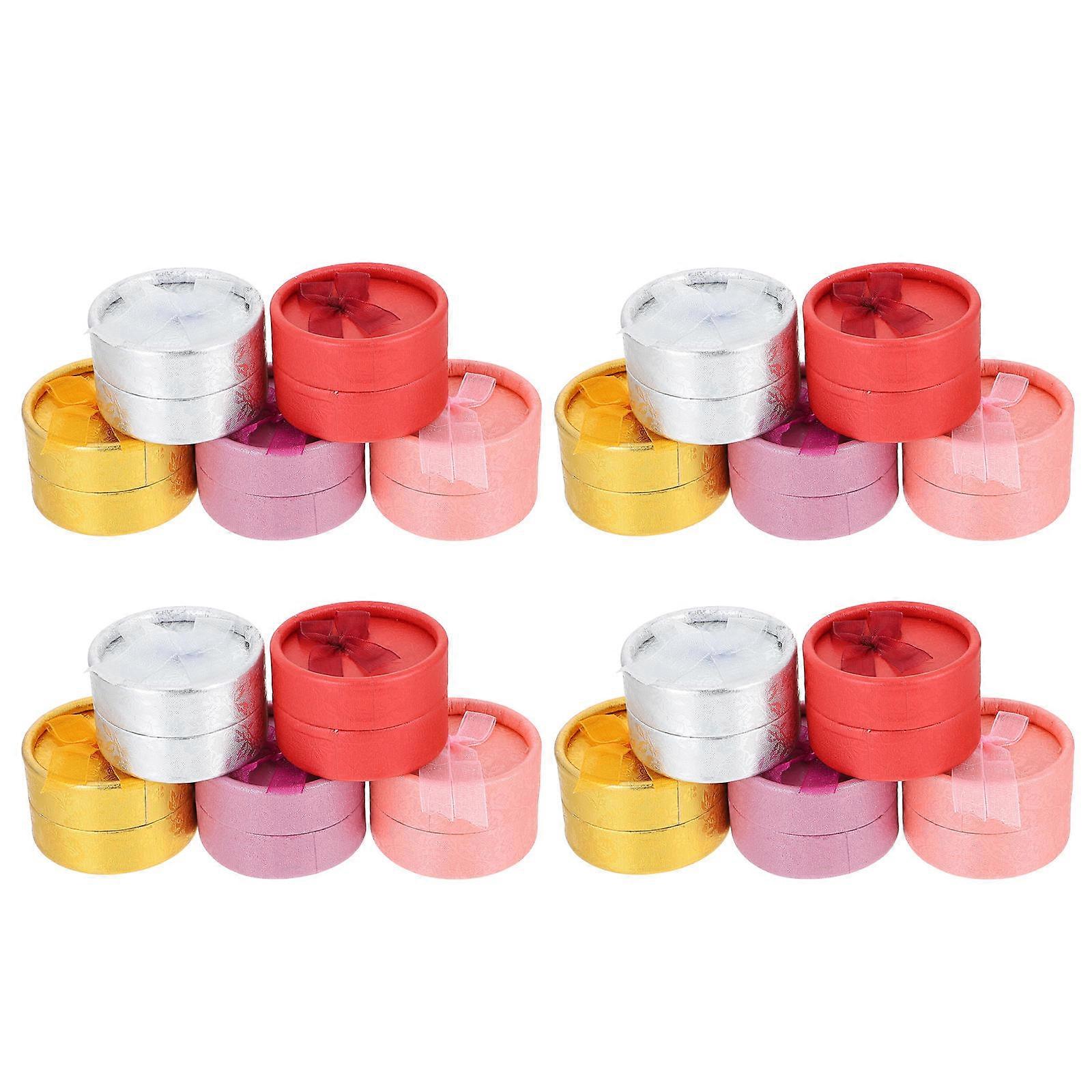 Jewelry Box Round Ring Box for Storage Use 20Pcs Bowtie Gift Packaging