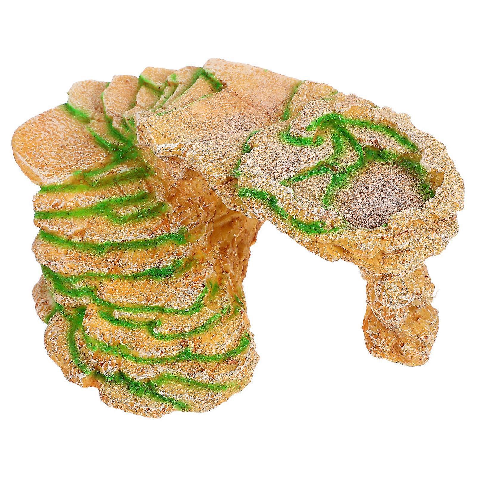 Durable Resin Basking Platform Cave for Reptiles – Unique Decorative Hiding Place for Tortoises and Lizards, Indoor Natural Habitat Shelter