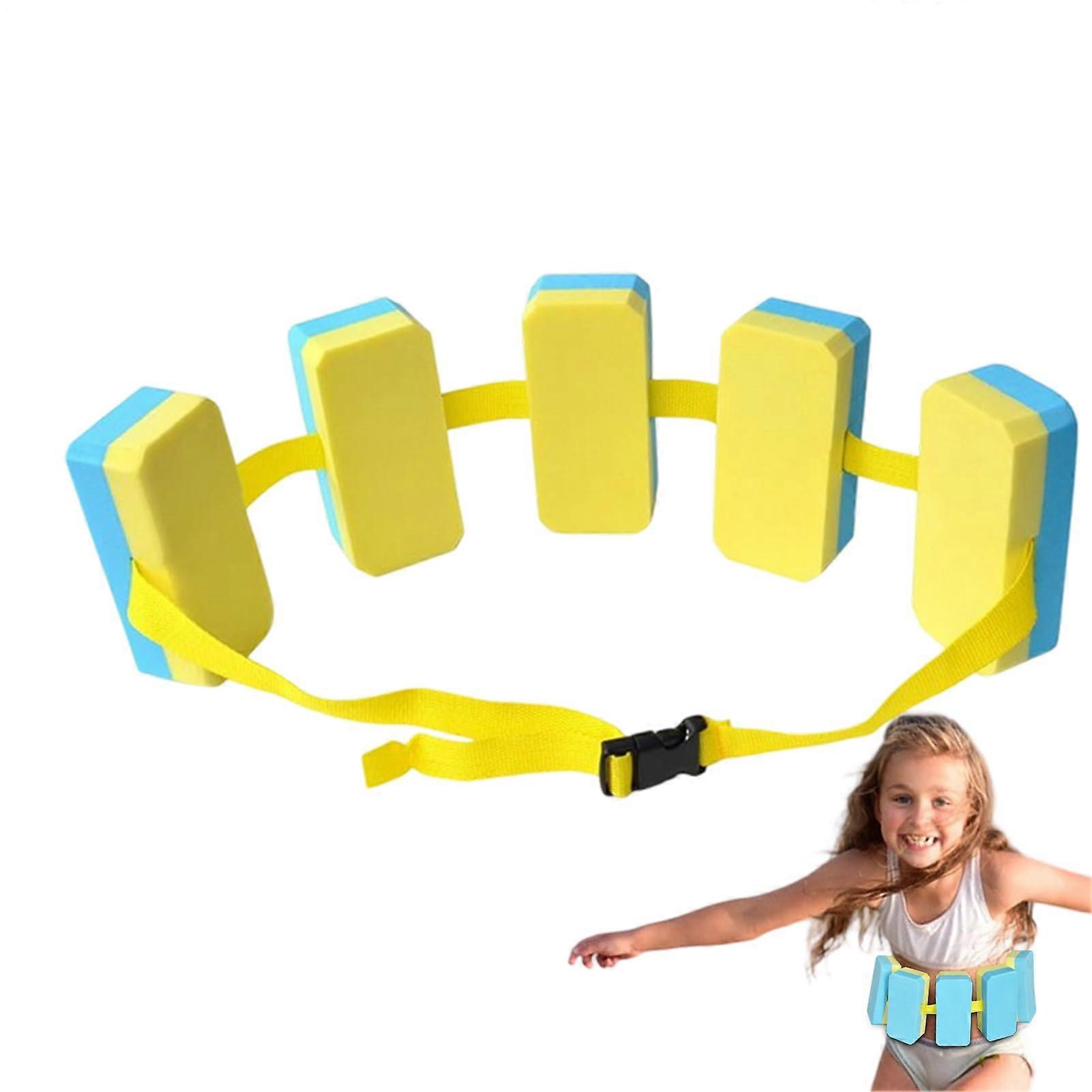 Swim Belt Adjustable Buoyancy Aid for Beginners, Lightweight Water Support, Easy Buoyancy Control, Blue and Yellow