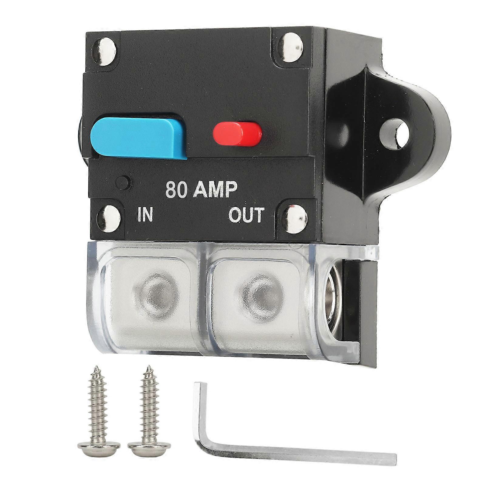 80A DC 24V Circuit Breaker Manual Reset Switch for Car Boat RV Motorhome Short Circuit Protection
