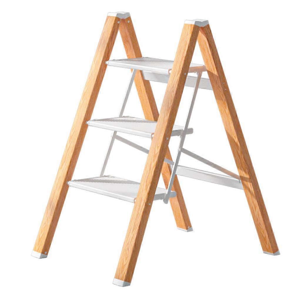 Foldable Step Stool, 3-Tier Aluminum Ladder With Flower Stand And Shelf, No Install