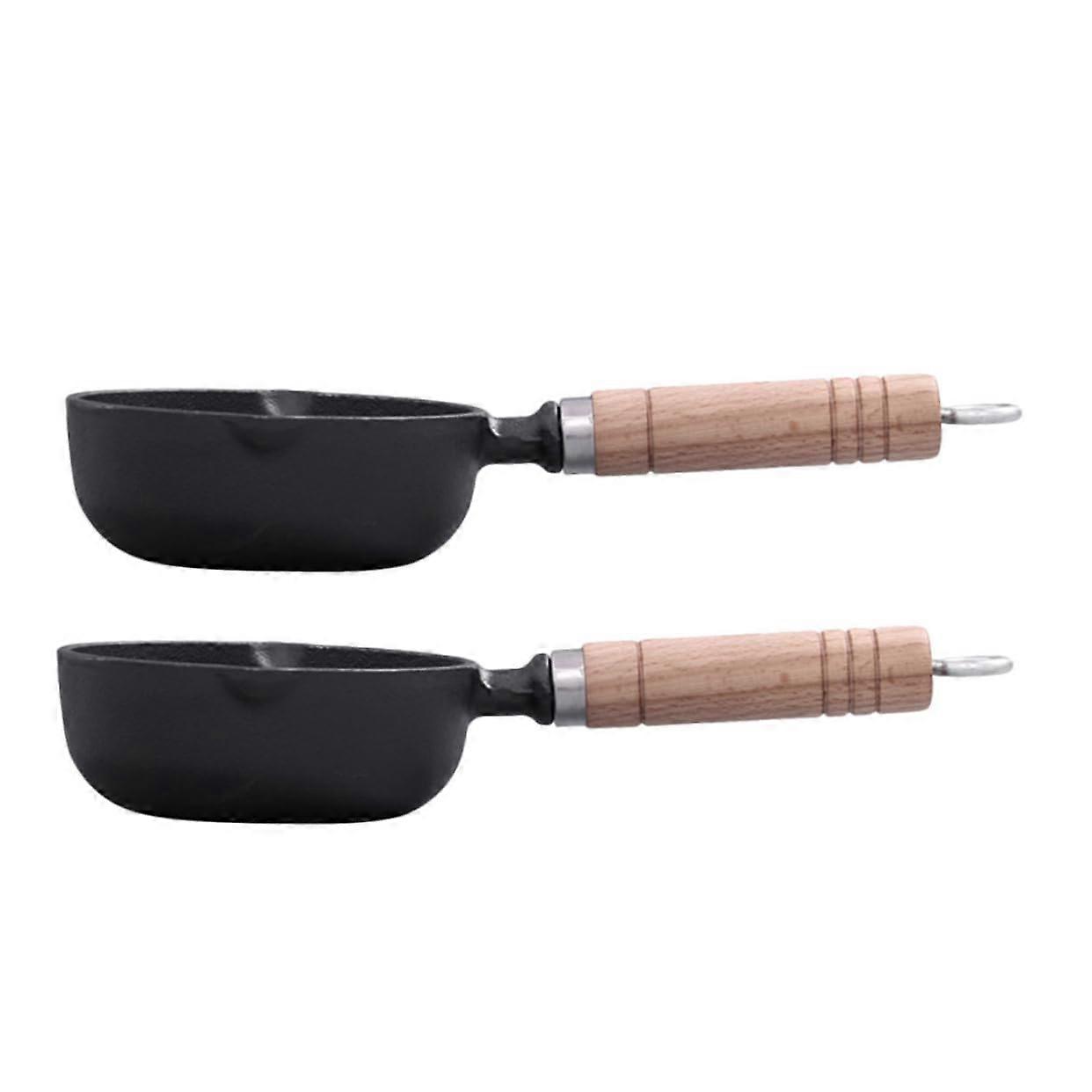 13cm Mini Cast Iron Skillet Frying Egg Pan Cooking Pot Sturdy Material Unique Oil Spout SpaceSaving for Small Kitchens