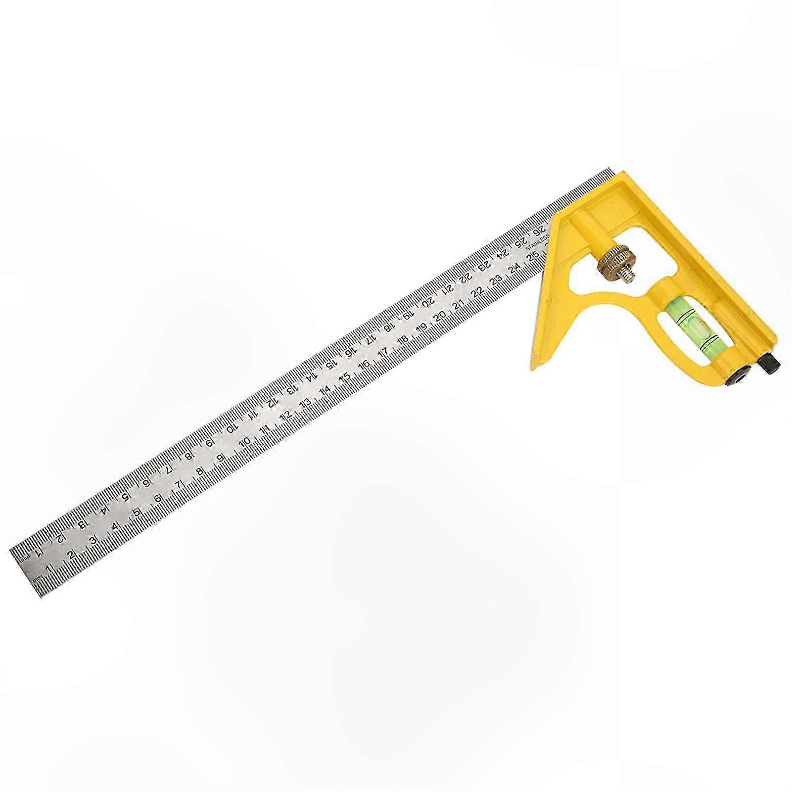 Multi-Function Adjustable Right Angle Measuring Tool with Level, 45/90 Degree Layout Ruler for Precision Projects