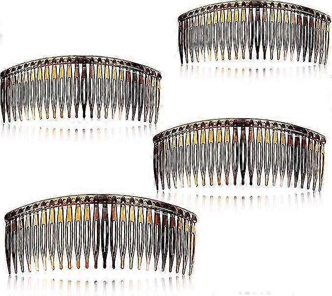 4 Pack 12.5cm Hawksbill Color Side Comb Plain Comb Large Comb 24 Teeth Side Comb Set