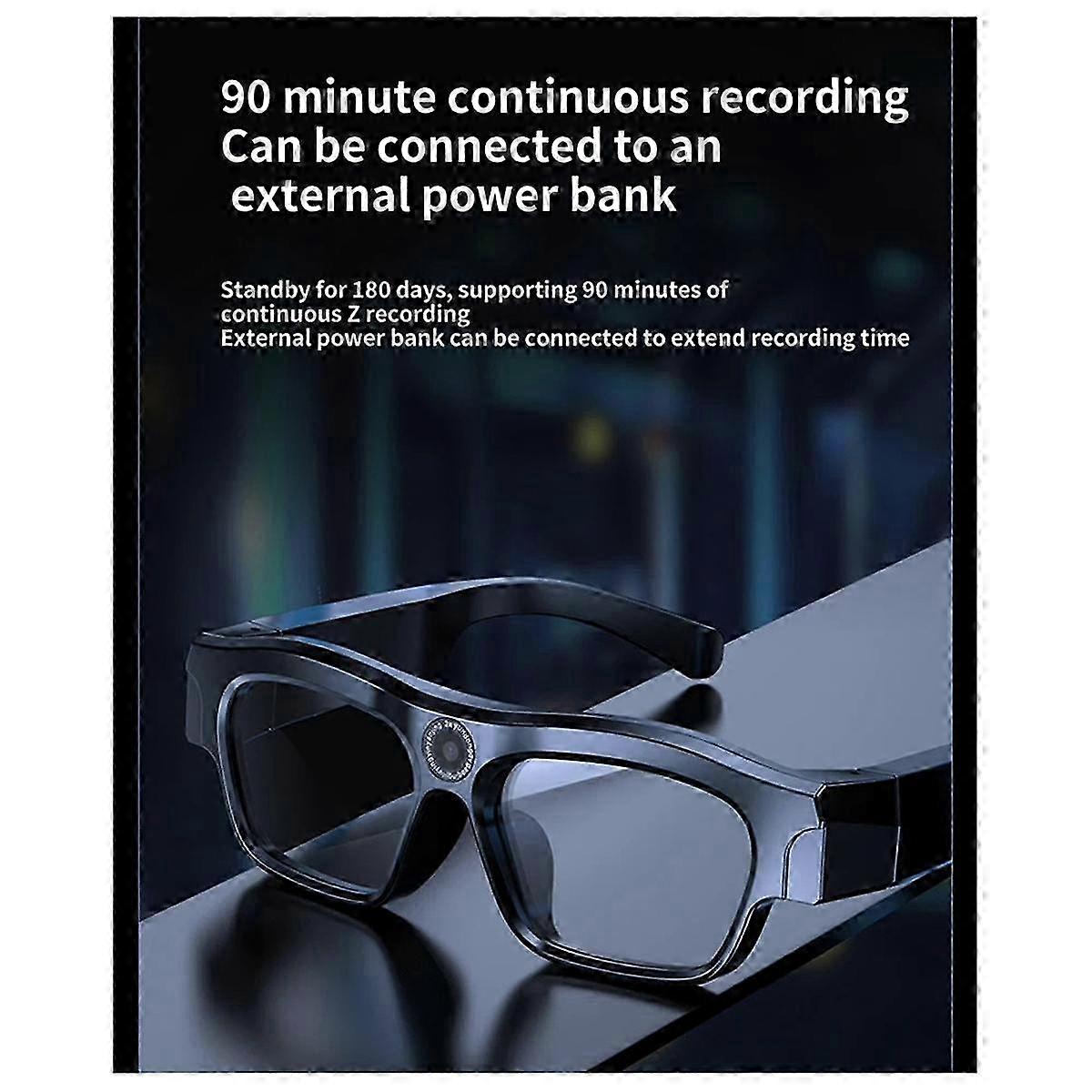 4K Bluetooth Smart Glasses with Integrated Photography & Video Recording, WiFi Hotspot Connectivity, and 64GB Storage Card