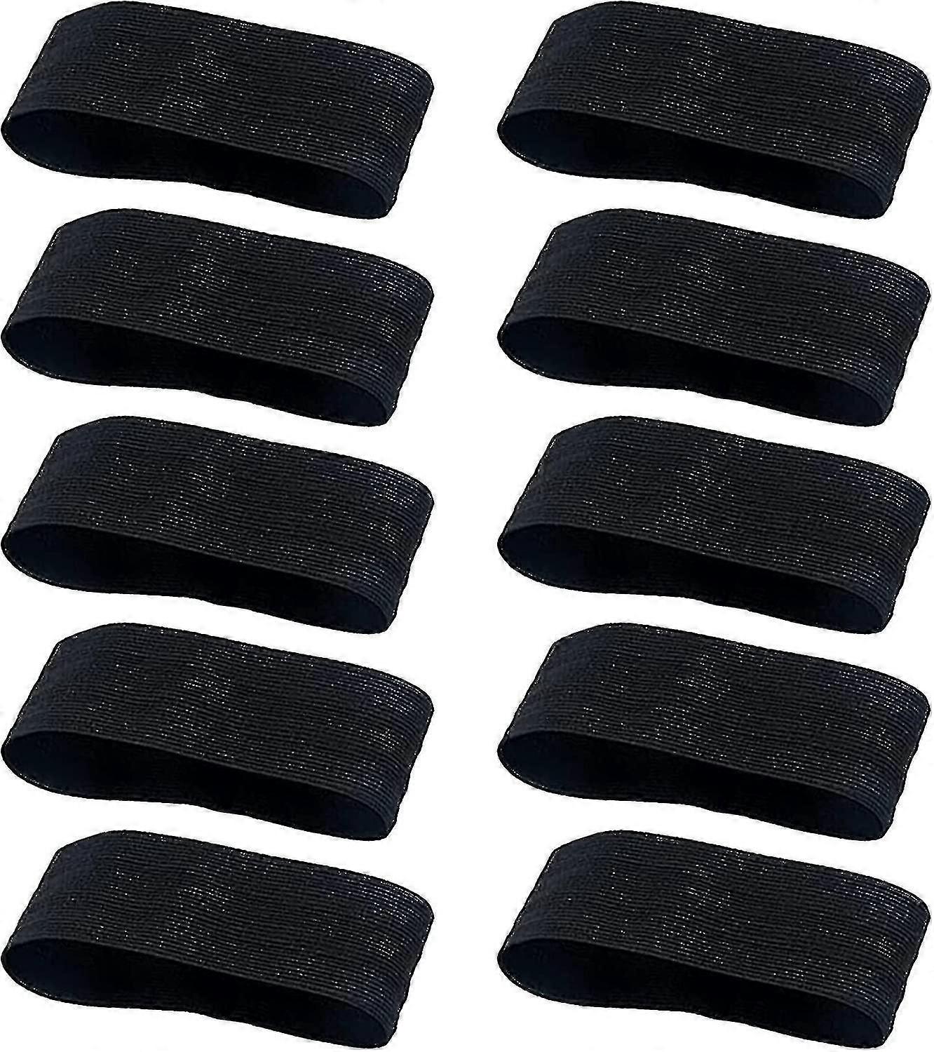 10 stk sorte armbånd fodbold, elastiske sorte armbånd sørgebånd, loop sort