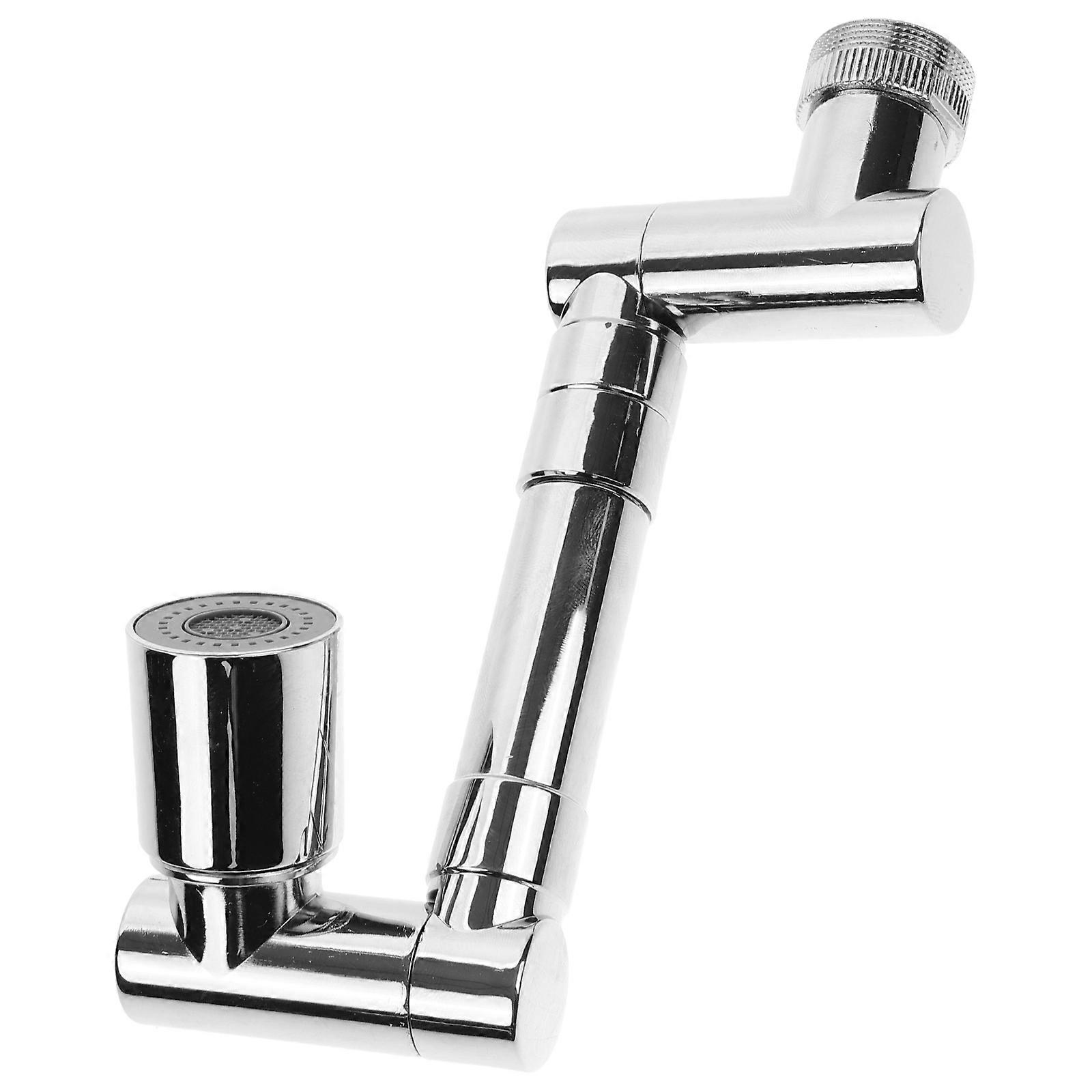 Silver Faucet Extender for Kitchen Sink Rotating Function 1Set
