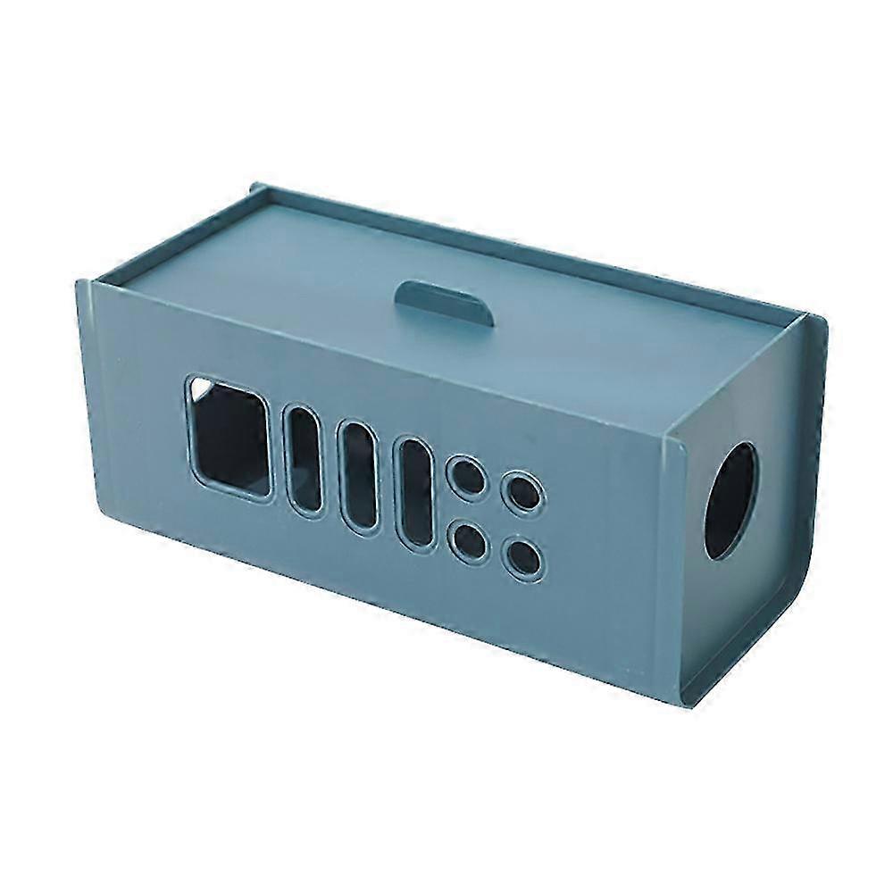 Cable Extension Cord Wire Organizer Desktop Gadget Power Socket Storage Bin Mobile Charger Electrical Holder(Blue)