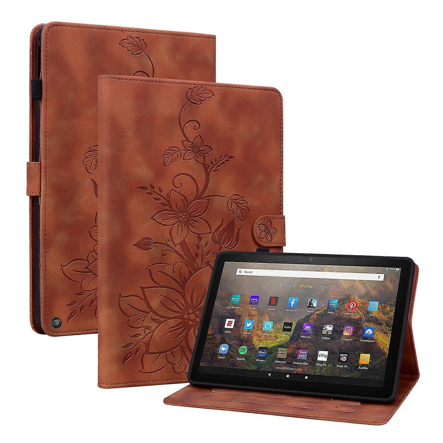 Lily Embossed Leather Tablet Case