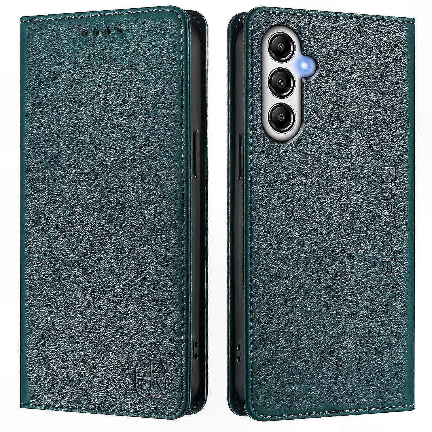 Leather Phone Case with RFID Blocking Wallet and Stand for Galaxy A35 5G