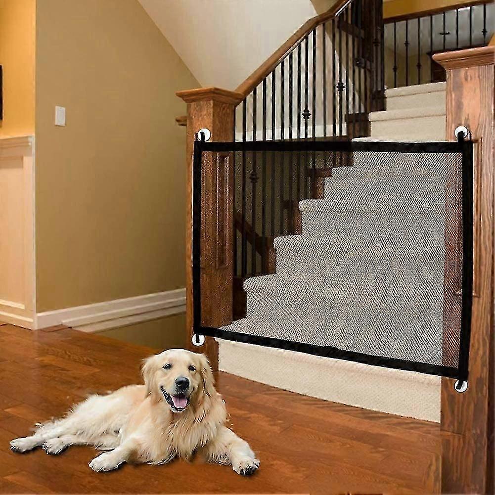 Retractable Pet Safety Gate, Adjustable Dog Barrier for Doorways, Portable Magic Mesh Gate (110 x 72cm)
