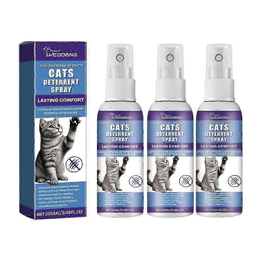 Cat Deterrent Spray with Lemon & Coptis: Stops Cats from Peeing & Scratching, Safe for Furniture