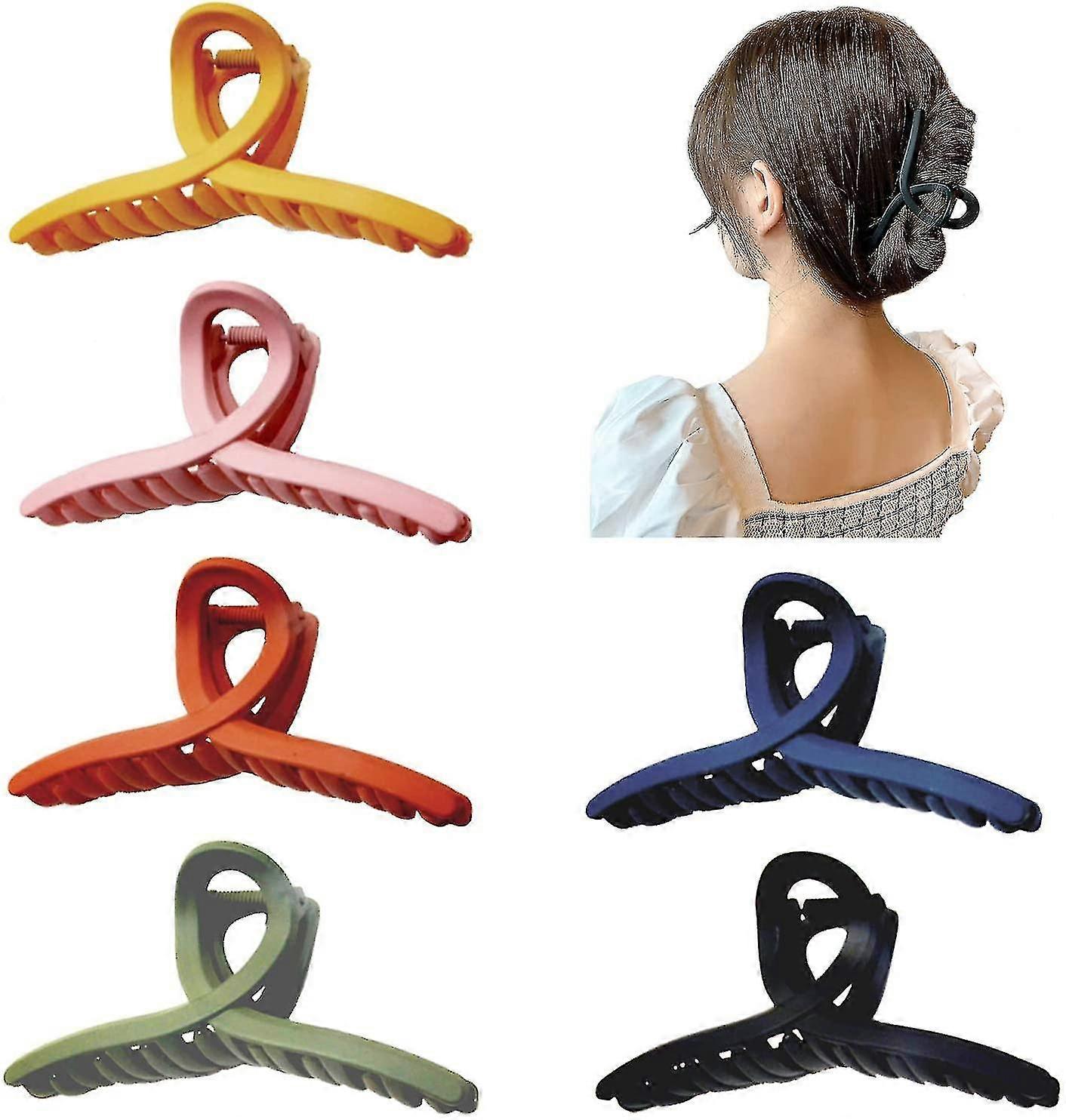 Banana-shaped hair claw clips, 6 different colors, easy to style and suitable for multiple occasions