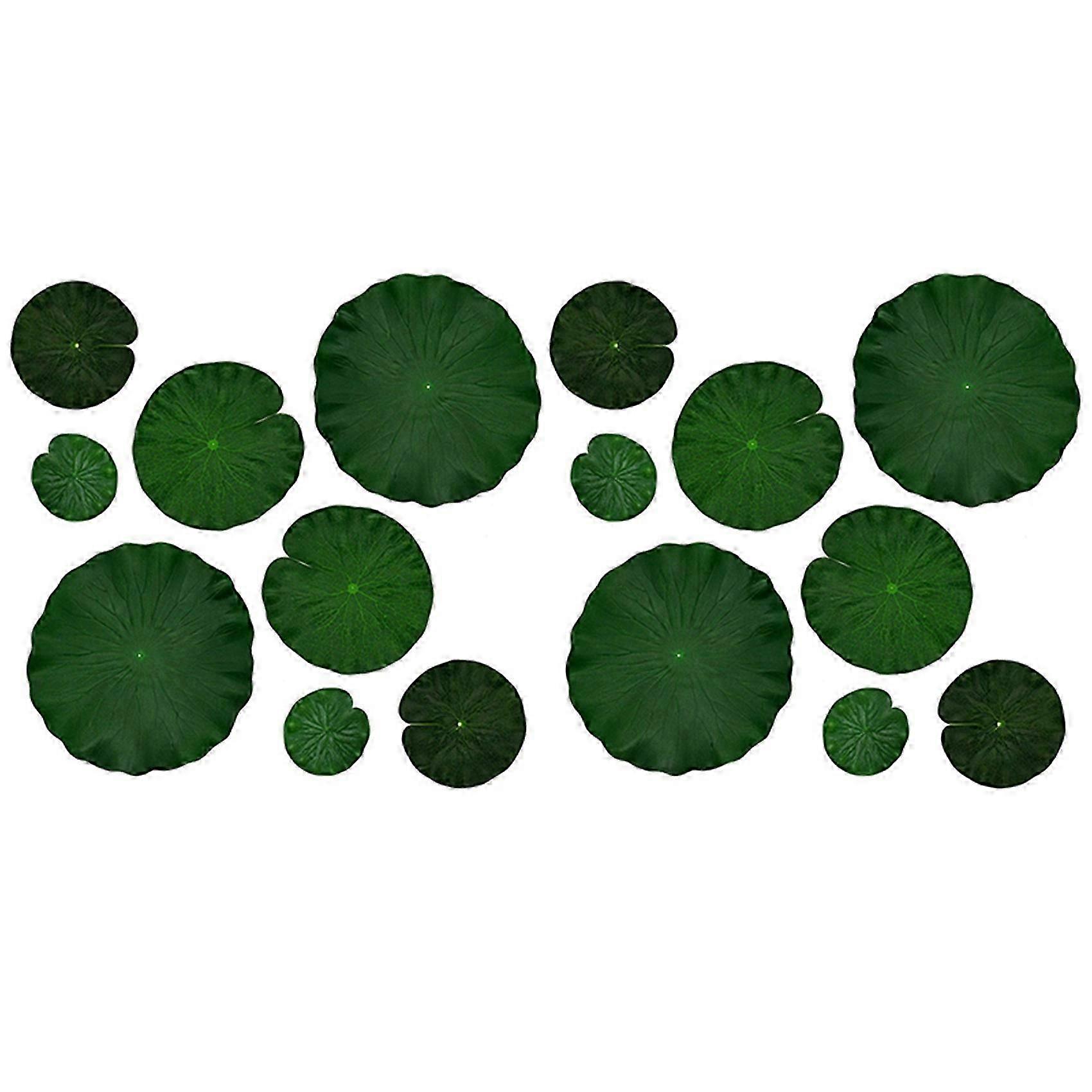 Artificial Floating Foam Lotus Leaf Decor Pack for Ponds & Aquariums – 16 Leaves Set