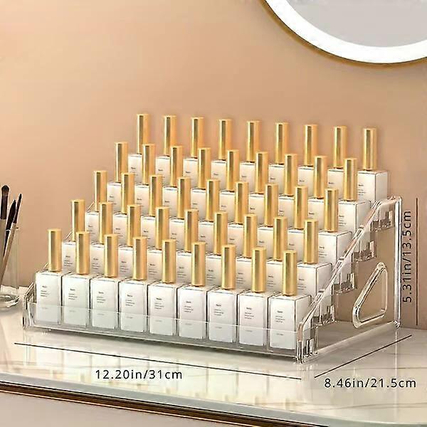Transparent nail polish display stand, multi-purpose, space-saving and aesthetically pleasing