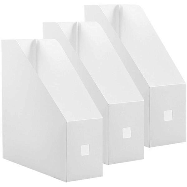 White magazine file holders, 3-piece set, creative design with high load capacity