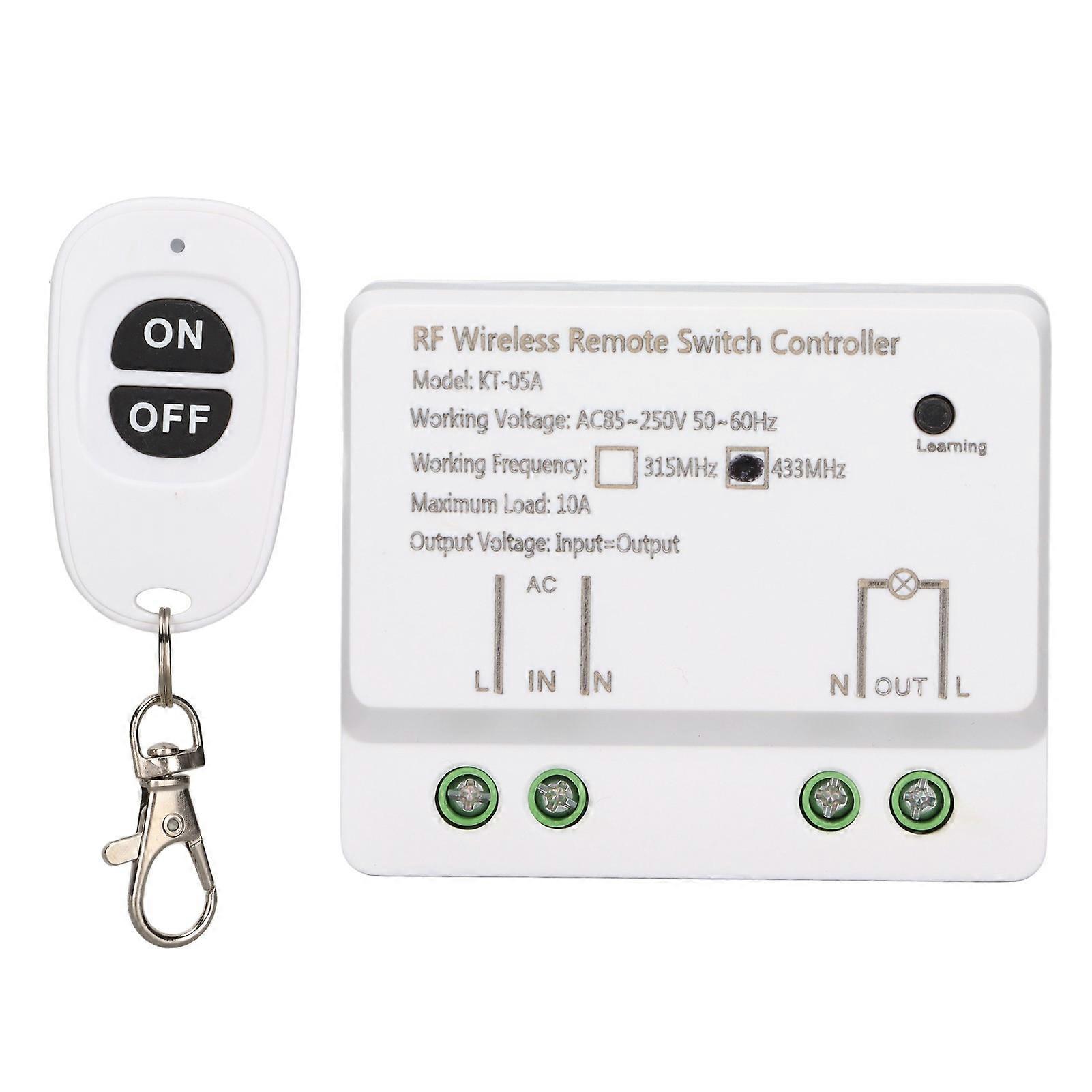 Smart RF Relay Switch 1CH 433MHz Wireless Remote AC85-250V