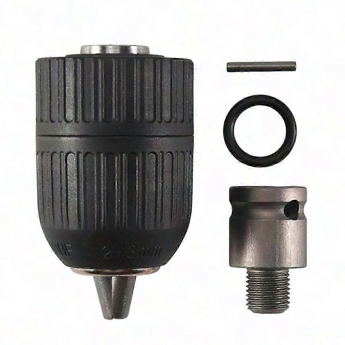 1/2-20UNF to 1/2" Keyless Drill Chuck Adapter for Impact Wrench, Self-Locking, 2-13mm
