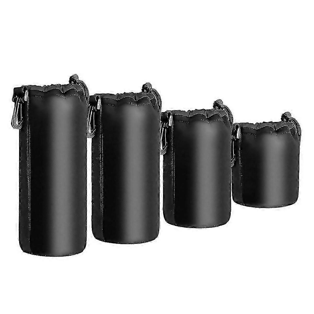 For 4pcs Camera Case Lens Pouch Set Lens Case Small Medium Large And Extra Large For Dslr Camera Lens Ba