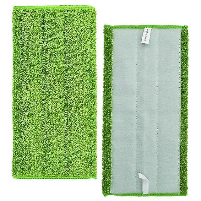 2-Pack Washable Microfiber Cloths Mopping Pads Compatible Replacement Accessories for Swiffer WetJet Green