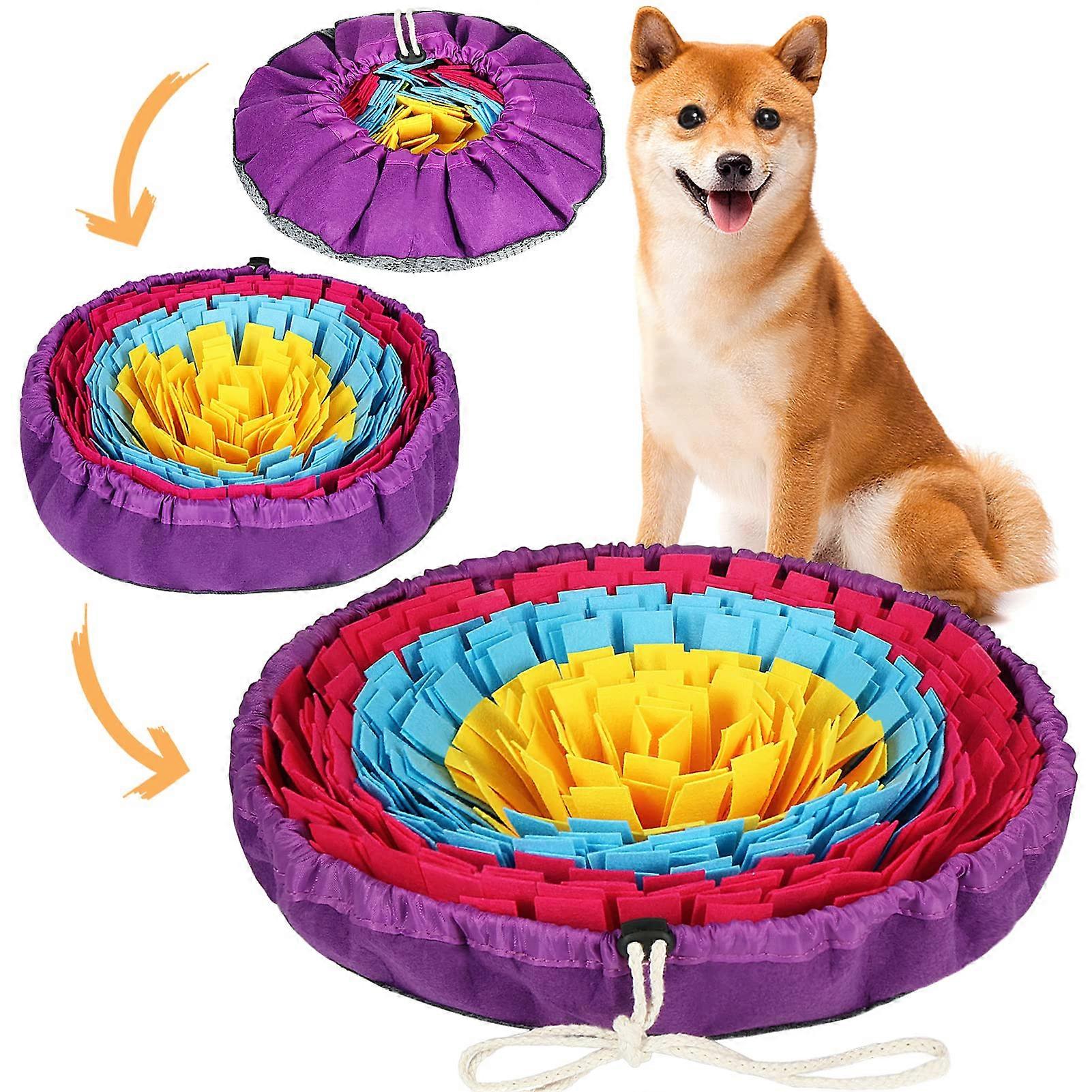 Snuffle Mat for Dogs Durable And Washable Interactive Dog Toy For Boredom And Mental Stimulation Yellow Blue Pink