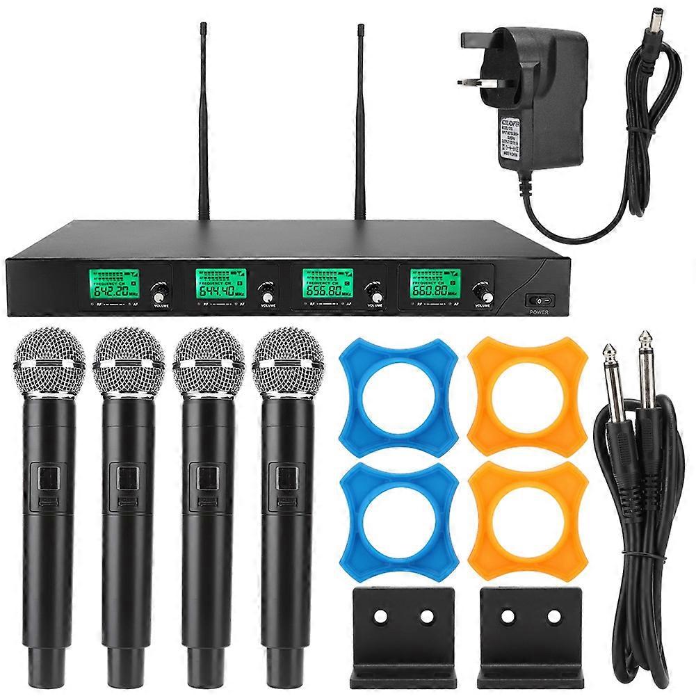 4 Channel Wireless Microphone System for Meetings - High Sensitivity, 8-Hour Use