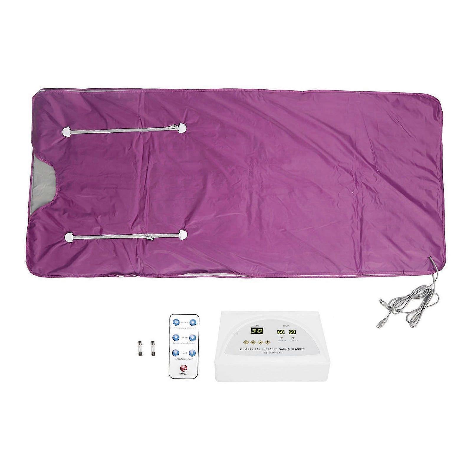 サウナブランケットポータブル遠赤外線デトックスサウナブランケット発汗リモコンボディヒーティングベッドUKプラグ220V