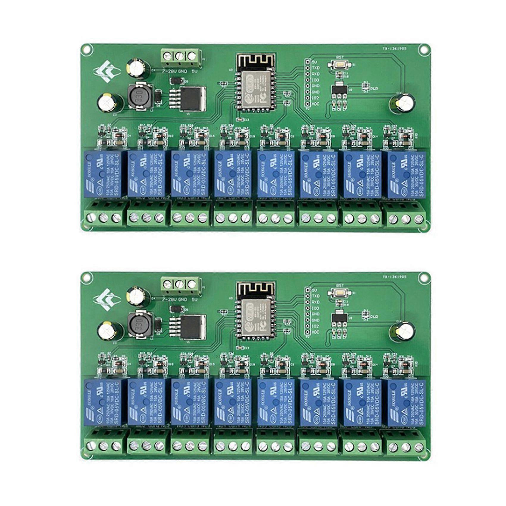 2X ESP8266 WIFI 8 Channel Relay Module ESP-12F Development Board Power Supply 5V/7-28V Wireless WIFI
