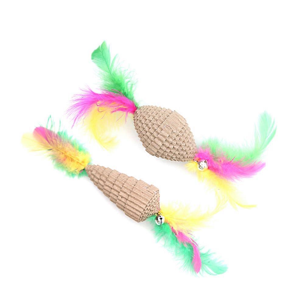 Cat Toy Cat Bell Toy for Pet Playing 2Pcs Assorted Color Durable Toys