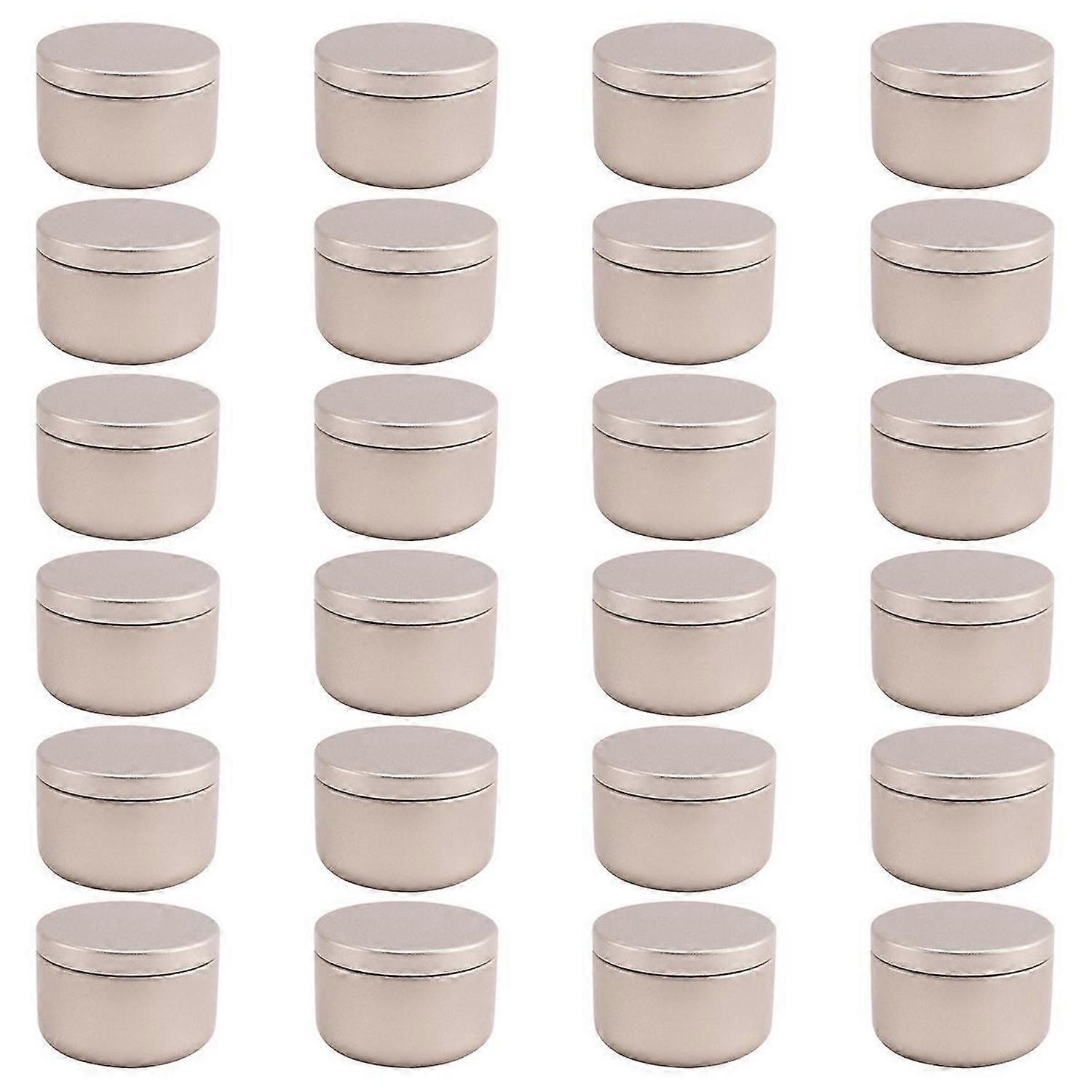 24 Pcs Candle Jar Decorative Labels Empty Storage Tins Candle Tin, A