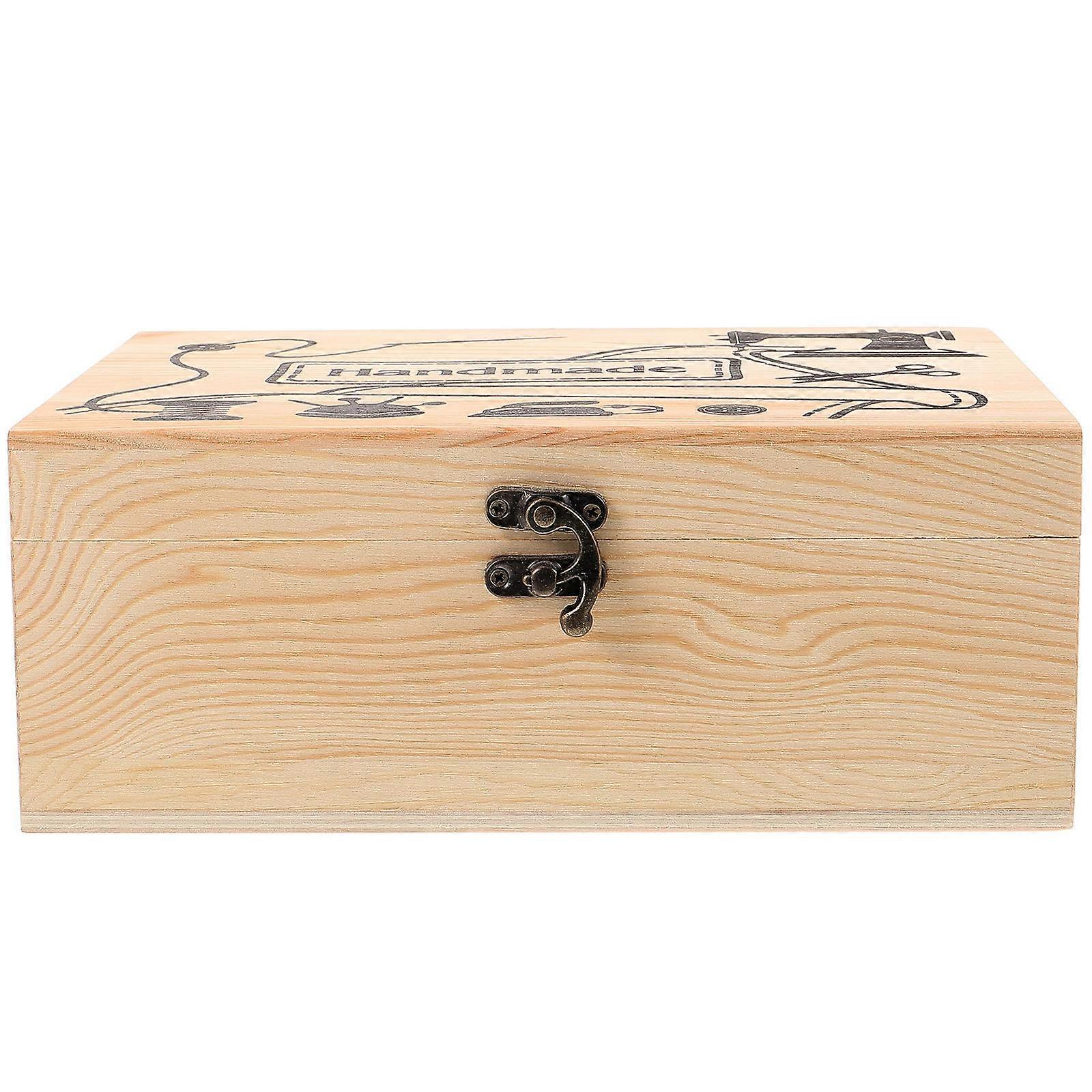 Wooden Needle Sewing Tool Basket for Home Use 2Pcs Practical Pin Organizer