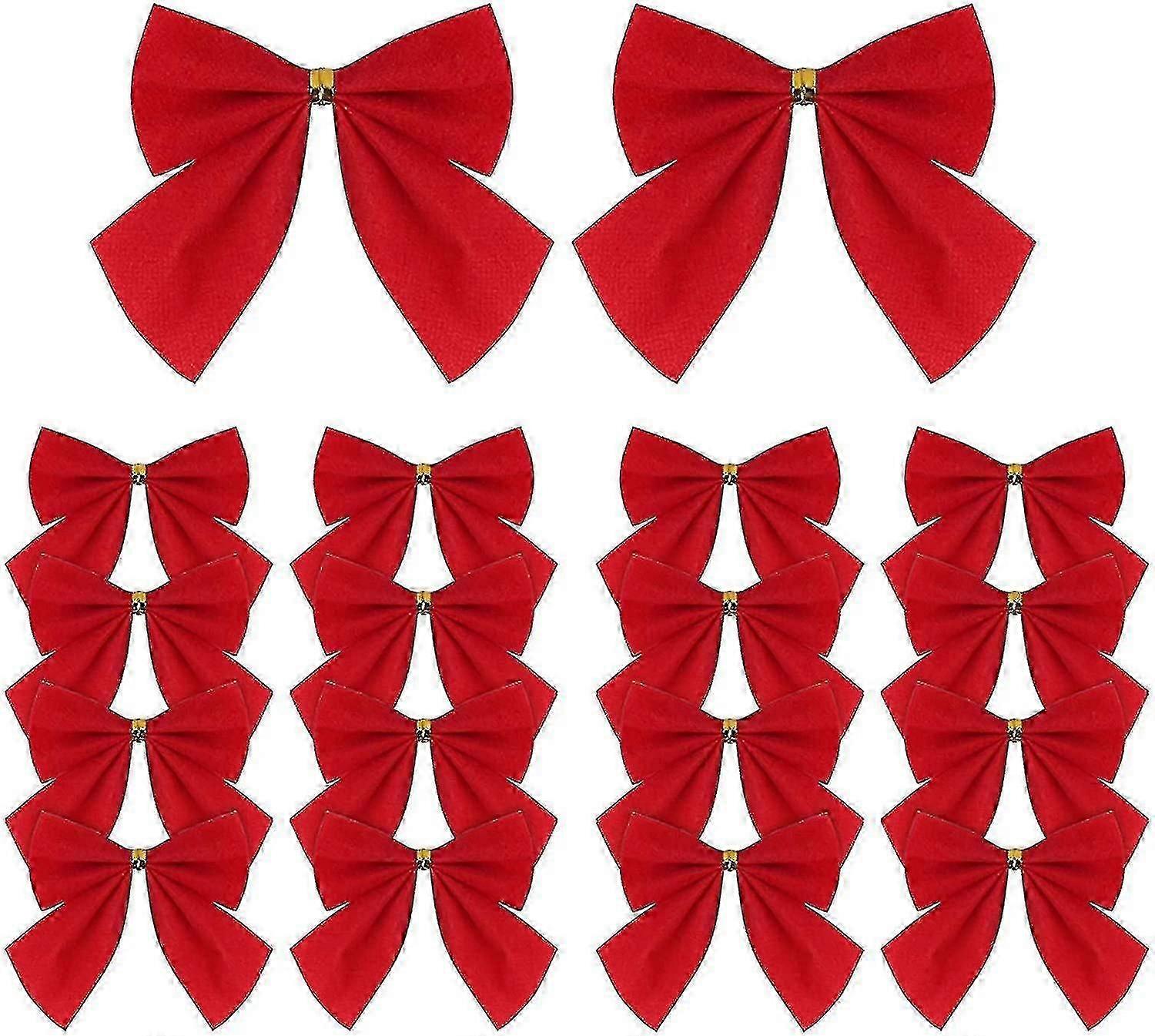 Set Of 120 Mini Red Ribbon Bows For Christmas Tree, Christmas Wreaths