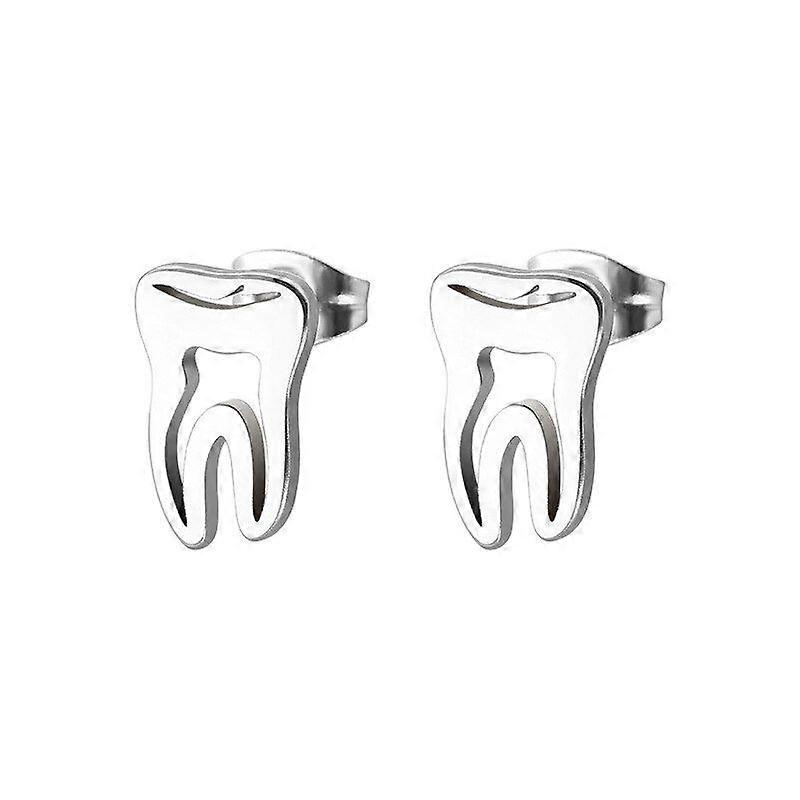 Punk Teeth Titanium Stainless Steel Stud Earrings #5