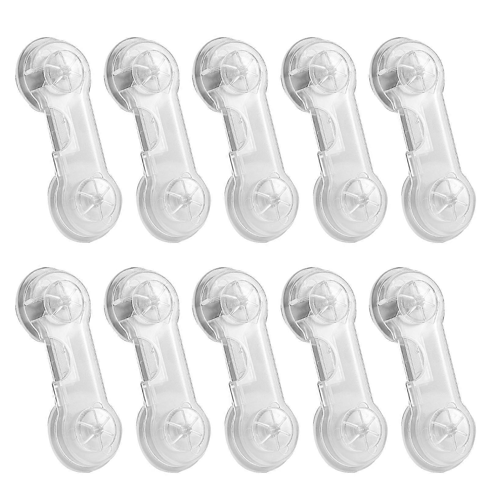 10pcs Baby Safety Locks Punch Free Child Lock for Drawer Cabinet Refrigerator Transparent