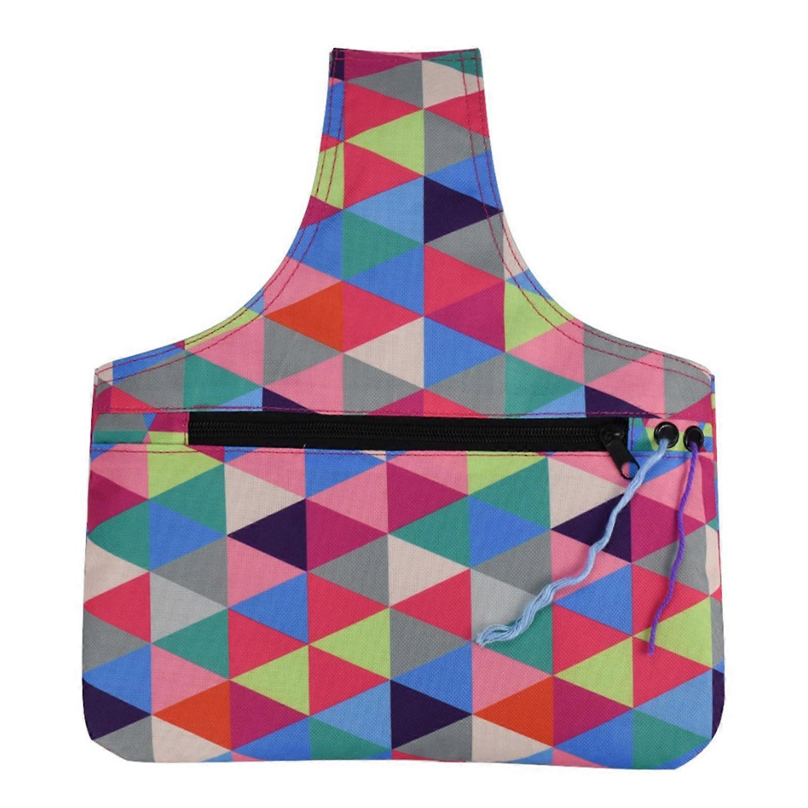 Yarn Bag Portable Knitting Wrist Bag for Unfinished Projects, Embroidery Sewing Organizer with Multiple Compartments