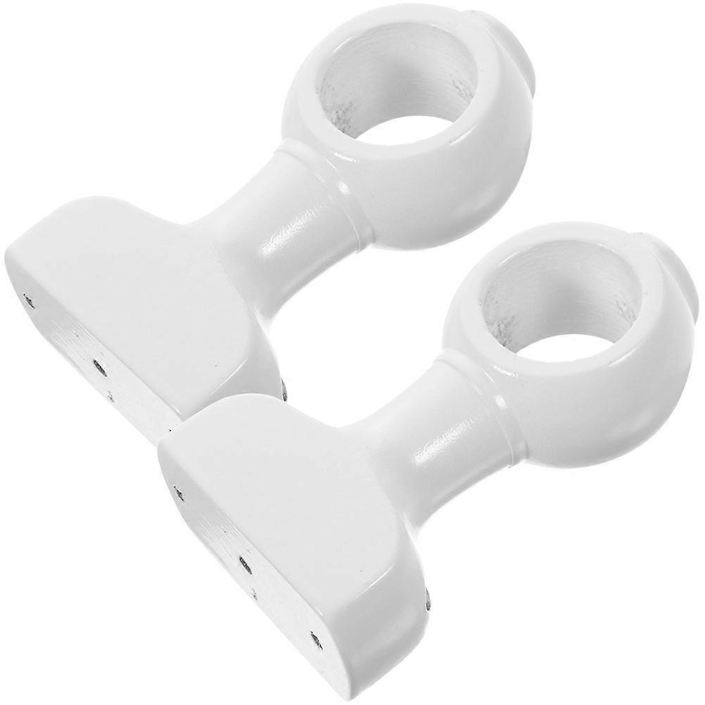 Wooden Curtain Rod Support Bracket 4Pcs White Support for Home Use