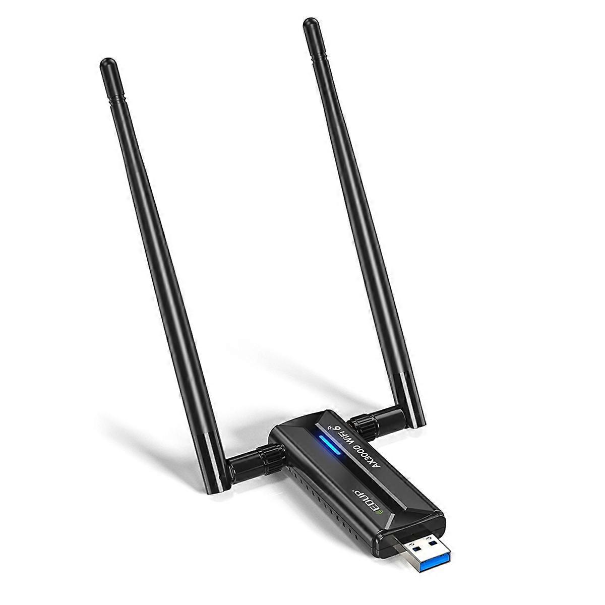 AX1672 WiFi 6E Adapter 3000Mbps High-Speed USB 3.0 Tri-Band 2.4G/5G/6G Wireless Network Card with Antenna