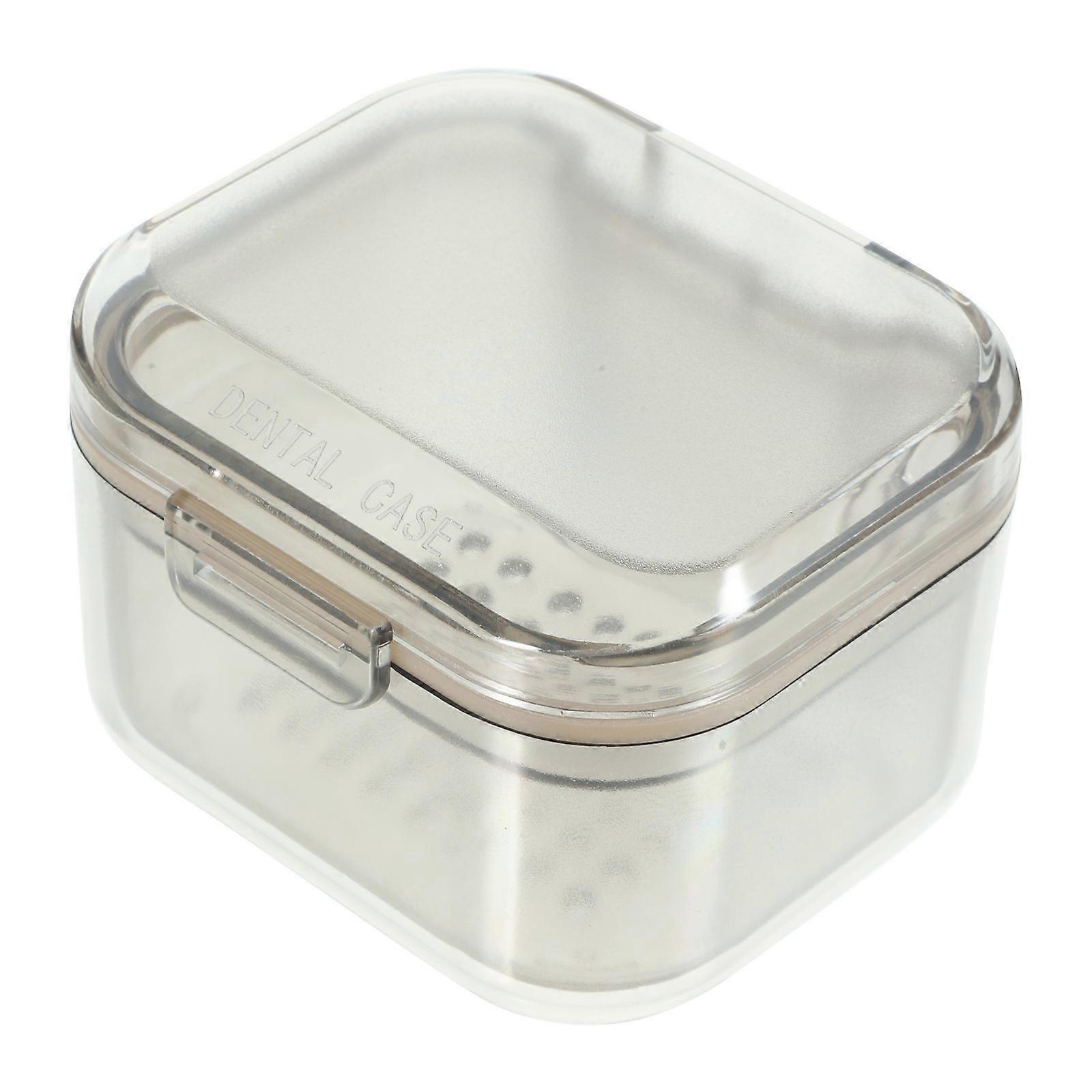 Denture Storage Case for Braces Cleaning 5Pcs Travel Black Box